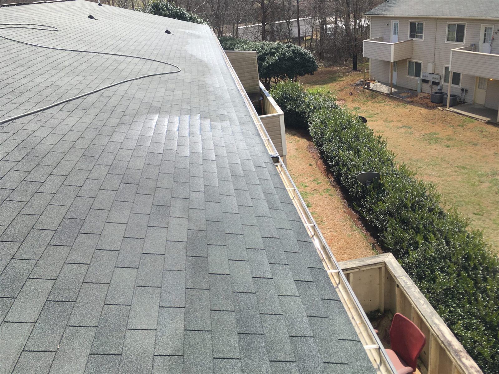 Clean flowing gutters after HydroClean service