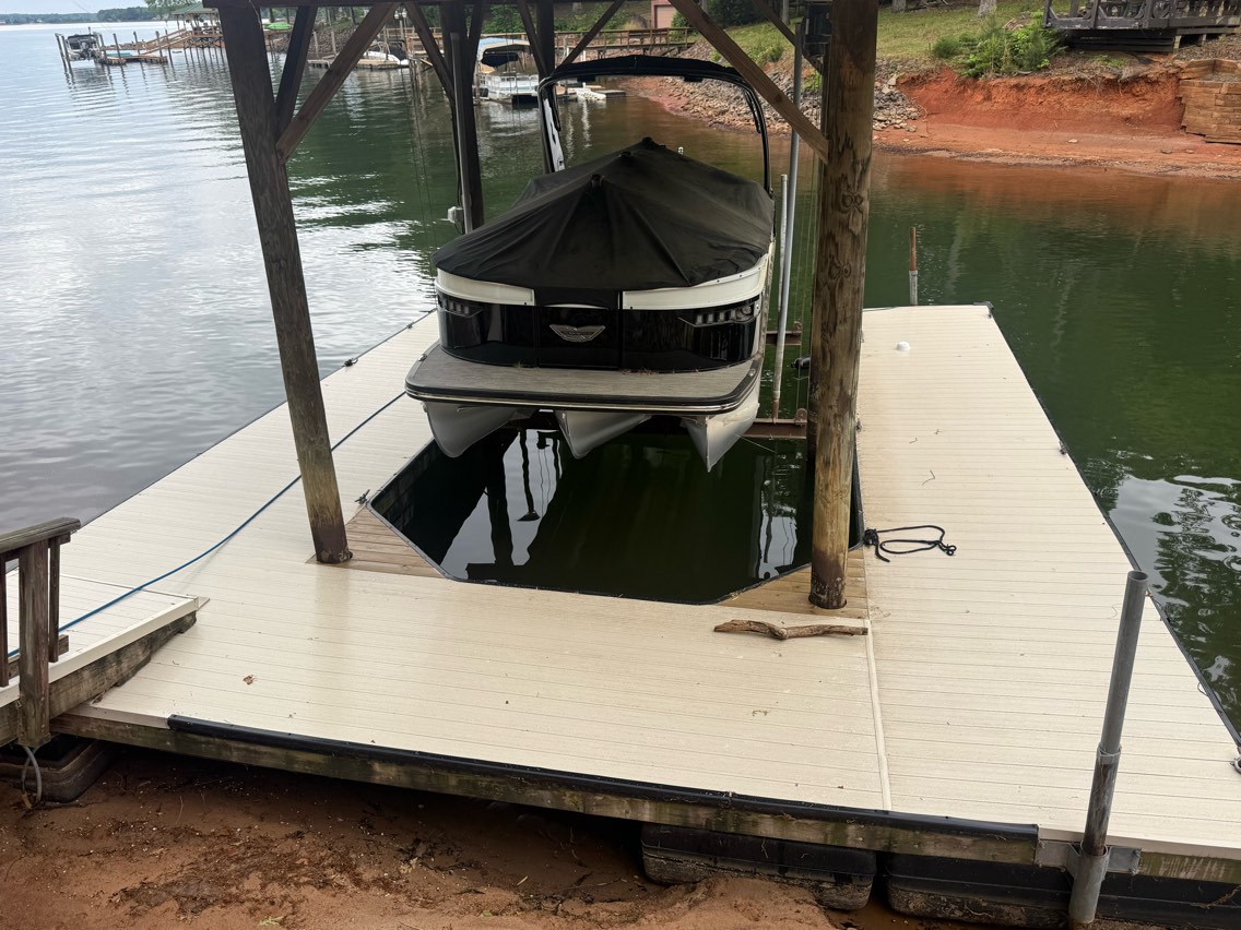 Boat dock cleaning on Lake Hickory NC