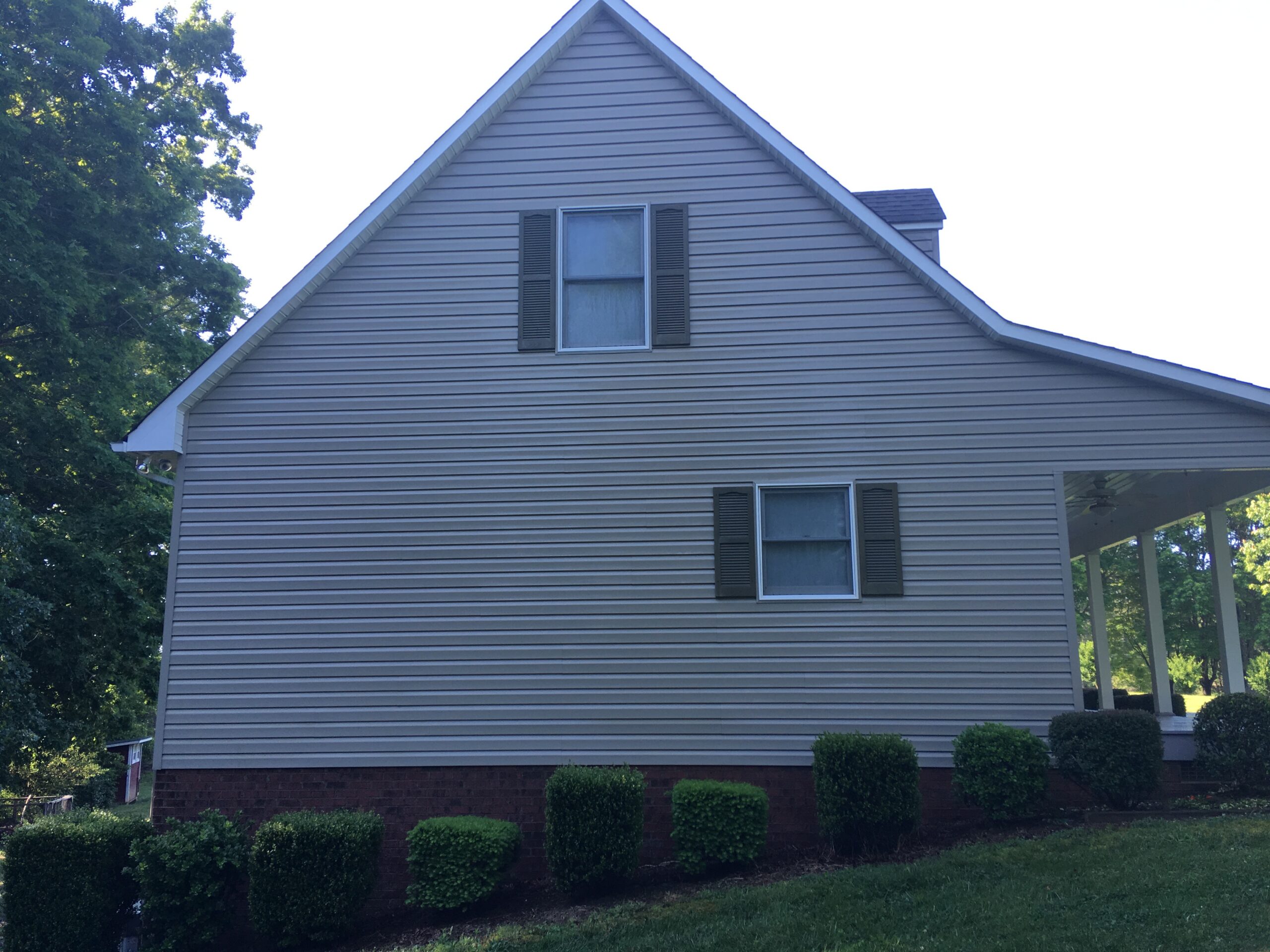 Clean home after professional soft wash Hickory NC